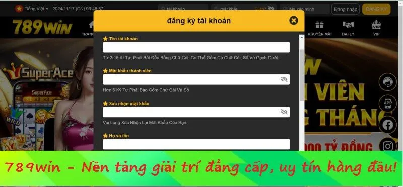 Giao diện trang chủ 789win cập nhật liên tục