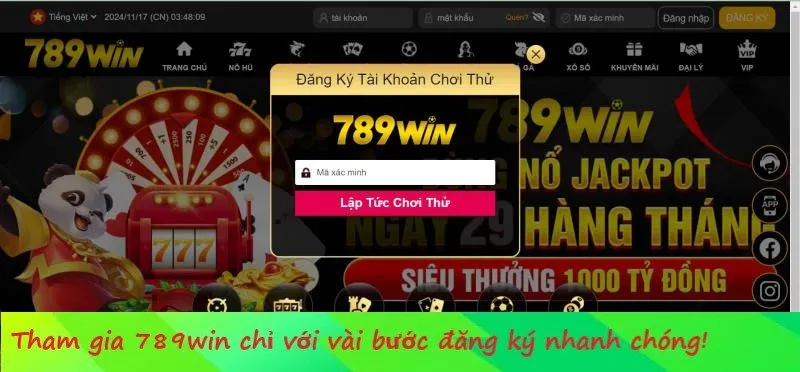 Những bước hướng dẫn đăng ký 789win trên thiết bị di động