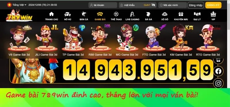 Kho trò chơi hấp dẫn tại sảnh gam bài của 789win 