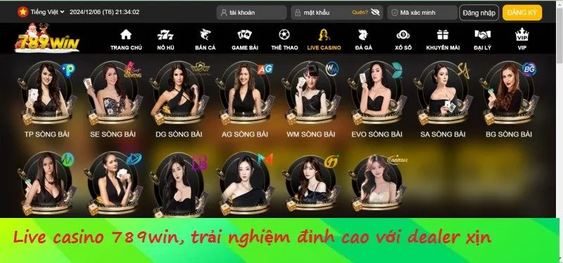 Chơi live casino cực đã tại cổng game 789win