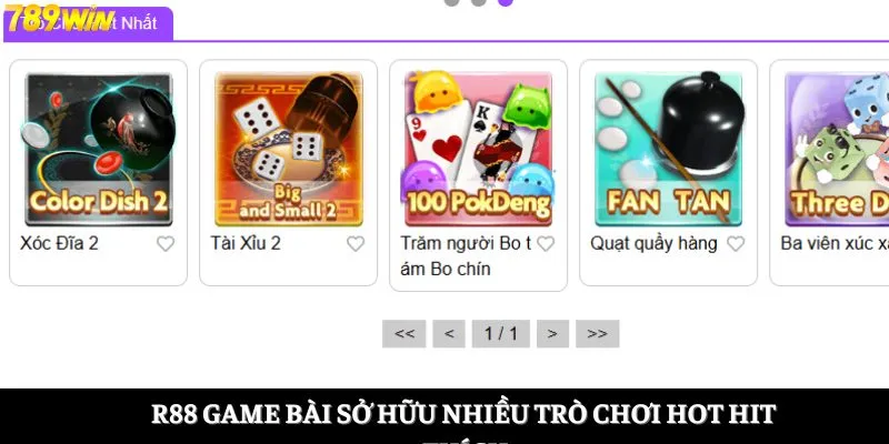 R88 game bài sở hữu nhiều trò chơi hot hit