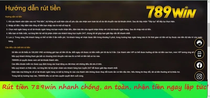 Thực hiện rút tiền bằng tài khoản ngân hàng