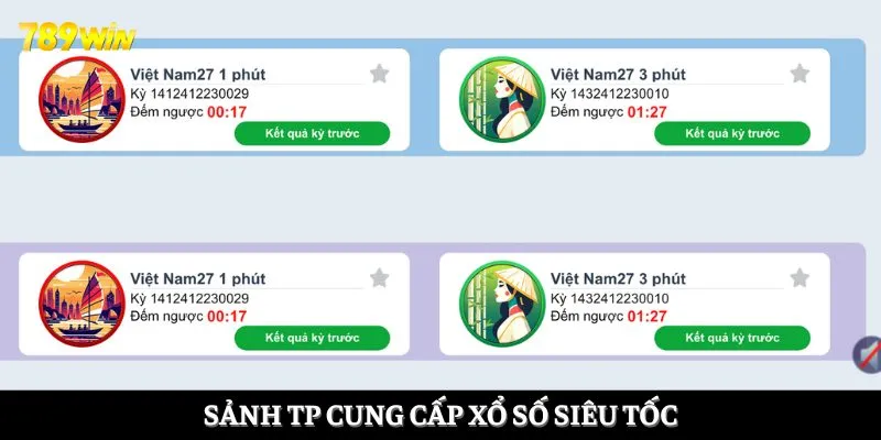 Sảnh TP cung cấp xổ số Siêu Tốc