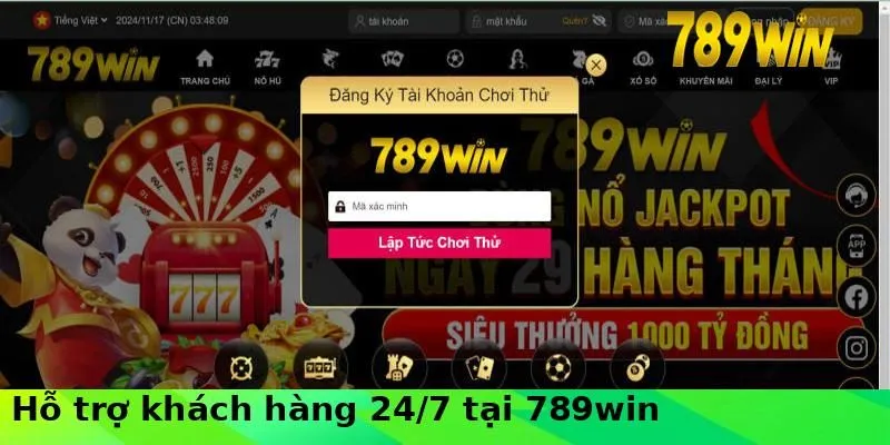 Hỗ trợ 24/7 tại nhà cái 789Win