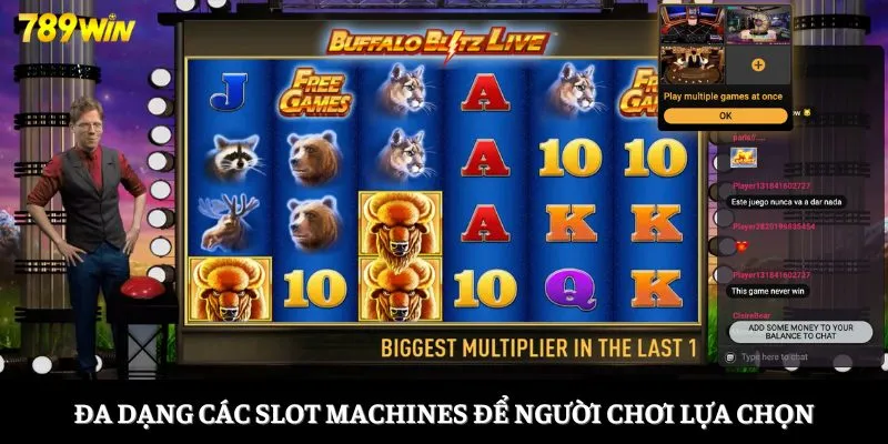 Đa dạng các Slot Machines để người chơi lựa chọn