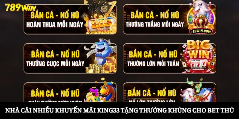 Nhà cái nhiều khuyến mãi King33 tặng thưởng khủng cho bet thủ