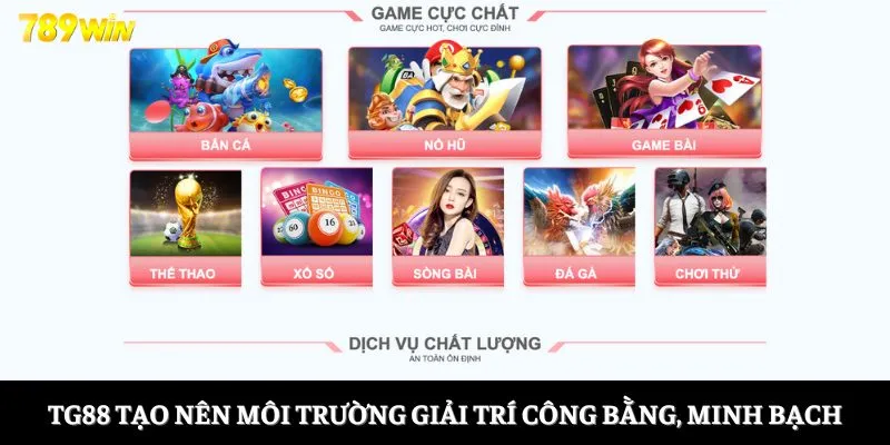 TG88 tạo nên môi trường giải trí công bằng, minh bạch