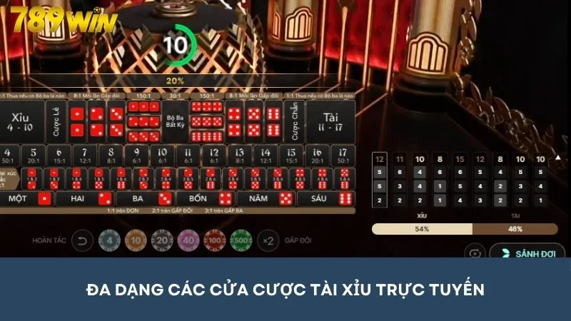 Các cửa cược cơ bản của mỗi ván cược Tài xỉu